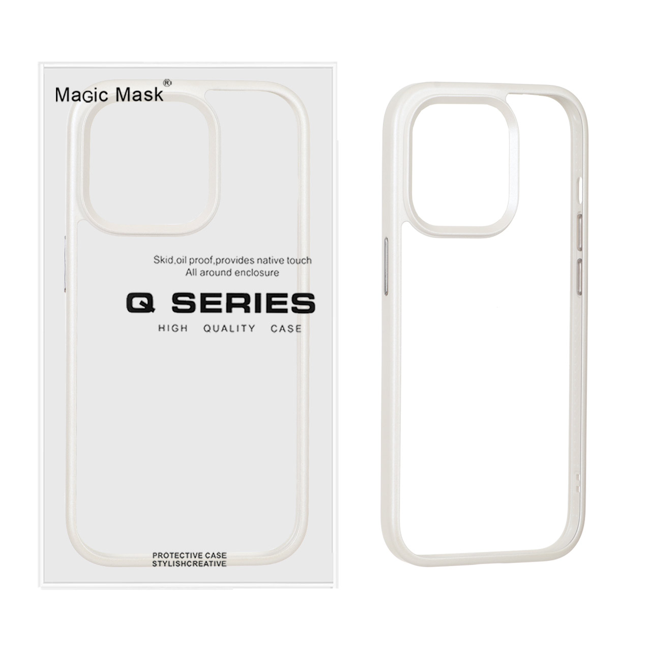 قاب اورجینال Q Series شفاف Ice مدل Apple iPhone 14 Pro - سفید (پک دار)